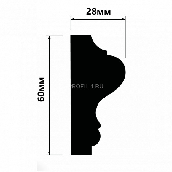 Молдинг HiWood LD60 белый 60х28 мм 2 метра Молдинг HiWood LD60 белый 60х28 мм 2 метра