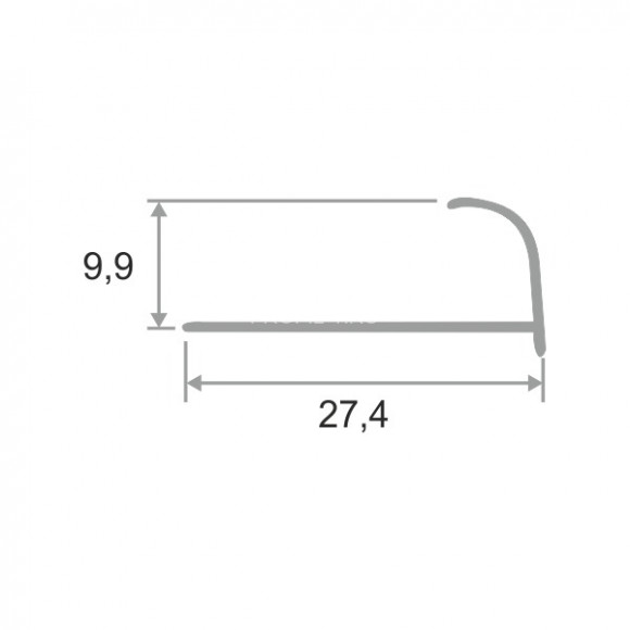 Алюминиеваый С-профиль 10 мм ПО-10 черный матовый браш 2.7 м