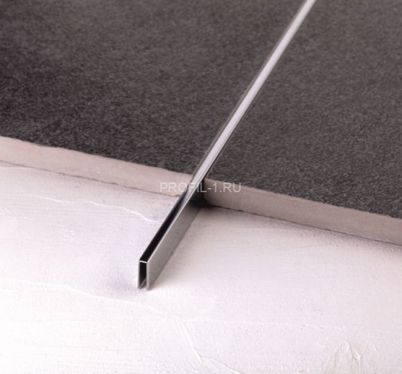 П-профиль бордюрный 10х5 мм из нержавеющей стали SS 304 FSUP05-P S.S.304 полированный 2.7 м