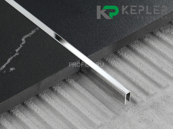 П-профиль бордюрный 10х5 мм из нержавеющей стали SS 304 FSUP05-P S.S.304 полированный 2.7 м