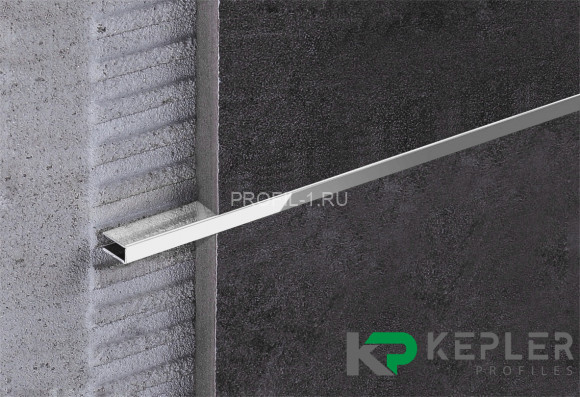 П-профиль бордюрный 10х5 мм из нержавеющей стали SS 304 FSUP05-P S.S.304 полированный 2.7 м