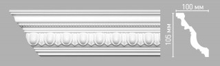 Плинтус потолочный 105х100х2400 мм Decomaster 95608 из полиуретана белый под покраску Плинтус потолочный 105х100х2400 мм Decomaster 95608 из полиуретана белый под покраску