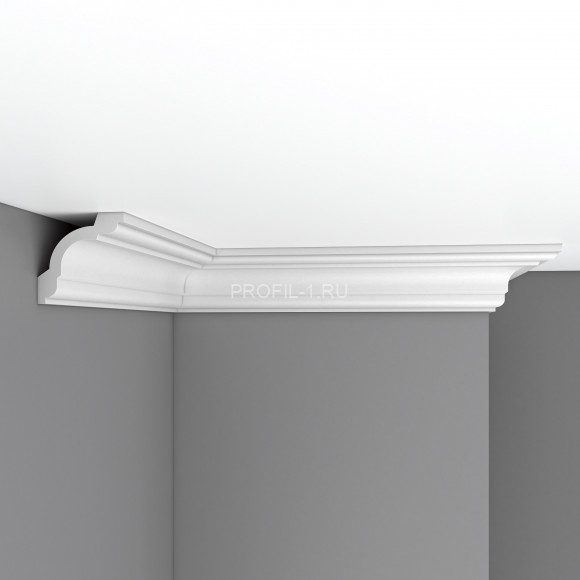 Плинтус потолочный гибкий FLEXIBLE 75х75х2400 мм Decomaster 96630FL из полиуретана белый под покраску