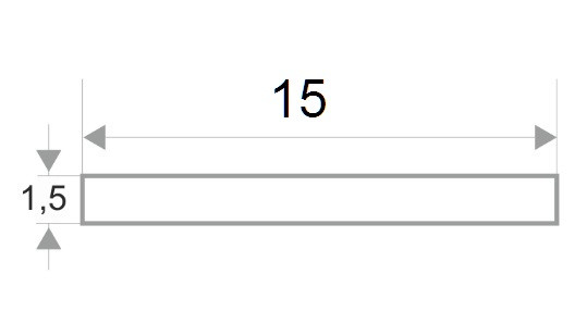 Алюминиевая полоса 15х1,5 мм бронза светлая глянец браш 2,7 м