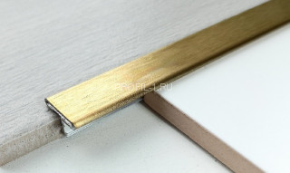 Т-профиль из нержавеющей стали 15 мм ТА-15 золото шлифованное 2,7 м Т-профиль из нержавеющей стали 15 мм ТА-15 золото шлифованное 2,7 м