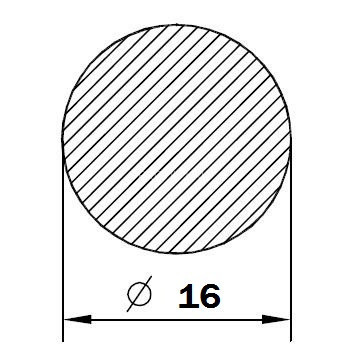 Алюминиевый пруток круглый 16 мм 3 м Алюминиевый пруток круглый 16 мм 3 м