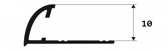 С-образный профиль латунный 10 мм Progress Profiles PJOC 10 хром 2,7 м