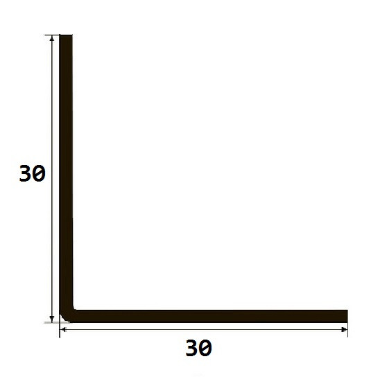 Латунный уголок 30х30 мм полированный 270 см