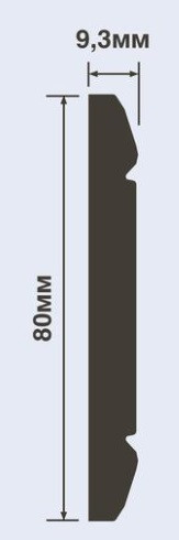 Молдинг HiWood WIP80 белый 80х9,3 мм 200 см Молдинг HiWood WIP80 белый 80х9,3 мм 200 см