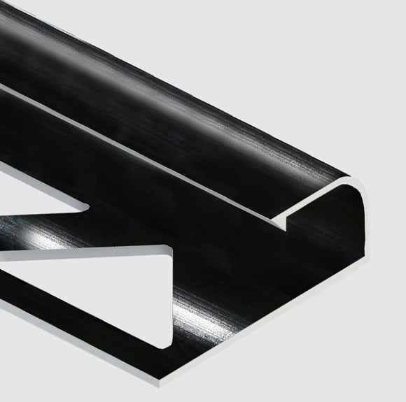 Профиль для плитки С-образный алюминий 8 мм PV13-19 черный блестящий 2,7 м
