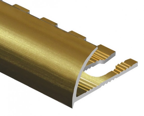 Профиль для плитки С-образный алюминий гибкий 12 мм PV21-05 золото блестящее 2,7 м