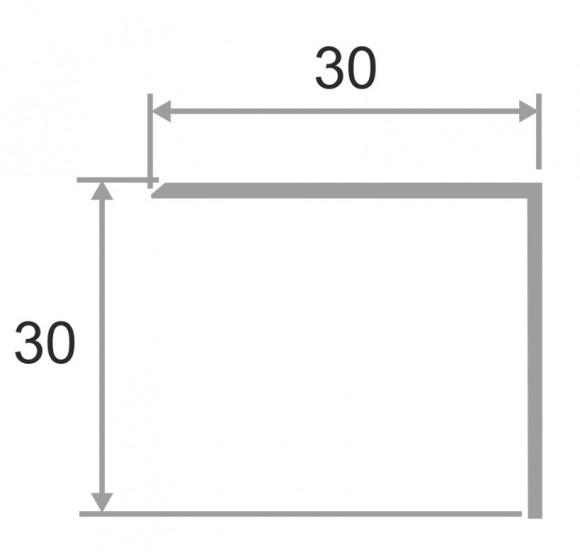 Латунный уголок равнополочный PА 30 OS 30х30 шлифованный 2,7м