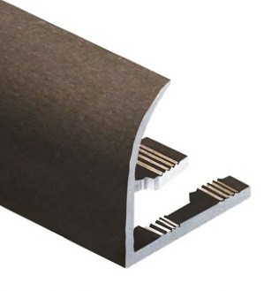 Профиль С-образный для плитки гибкий алюминий 8 мм PV25-06 бронза матовая 2,7 м