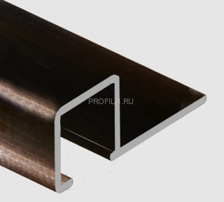 Профиль для плитки П-образный алюминий 12х12 мм PV32-07 бронза блестящая 2,7 м