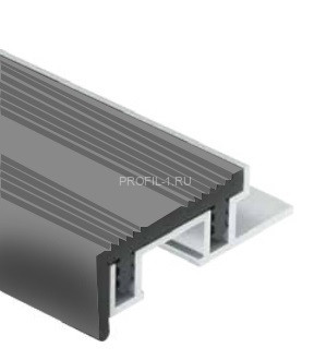 Накладка ПВХ на алюминиевую основу порога 28 мм серая 1 м Накладка ПВХ на алюминиевую основу порога 28 мм серая 1 м
