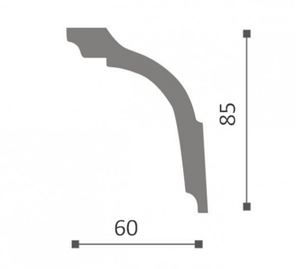 Потолочный плинтус NMC Nomastyl GT1 белый полистирол 60х85 мм 200 см