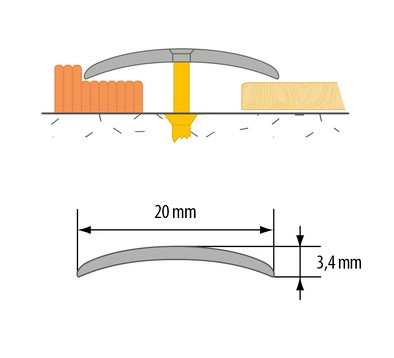 Порог алюминиевый полукруглый 20 мм Cezar LPO 20 бронза темная матовая 2,0 м Порог алюминиевый полукруглый 20 мм Cezar LPO 20 бронза темная матовая 2,0 м
