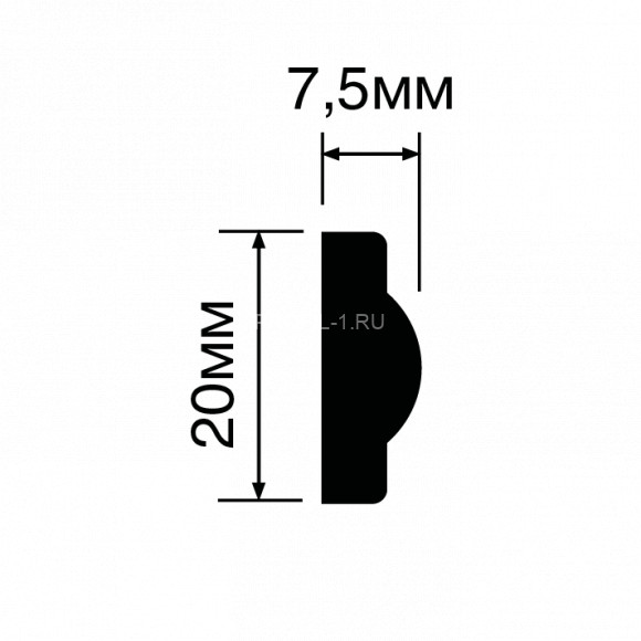 Молдинг HiWood D1020 белый 20х7,5 мм 2 метра Молдинг HiWood D1020 белый 20х7,5 мм 2 метра