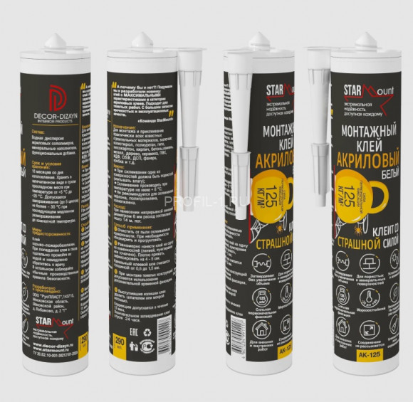 Клей монтажный акриловый StarMount для лепнины Decor-Dizayn AK-125 290 мл
