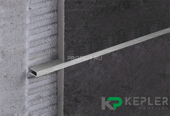 П-профиль бордюрный 10х5 мм из нержавеющей стали SS 304 FSUP05-S S.S.304 сатинированный 2.7 м