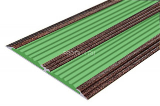 Алюминиевый порог одноуровневый 70 мм противоскользящий АП-70-Антик медь-зеленый 3,0 м