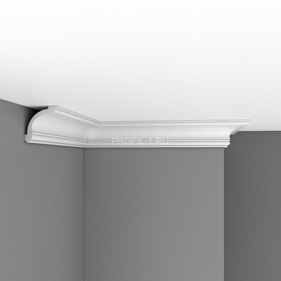 Плинтус потолочный 103х97х2400 мм Decomaster 96633 из полиуретана белый под покраску