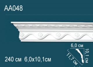 Потолочный плинтус с рисунком Перфект AA048 полиуретан 101х117х60 мм 240 см