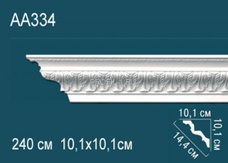 Потолочный плинтус с орнаментом Перфект AA334 полиуретан 101х144х101 мм 240 см