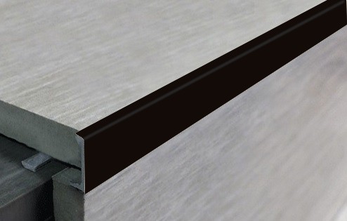 Профиль L-образный алюминиевый 8 мм ПО-Г8 черный глянец 2,7 м