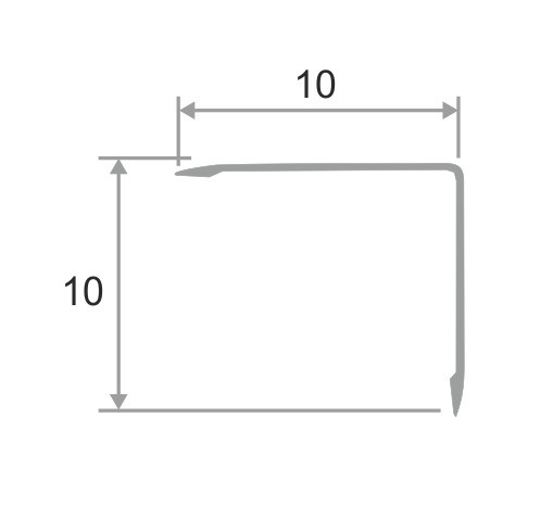 Декоративный уголок 10х10 мм алюминиевый ПН-10х10 черный матовый 2,7 м