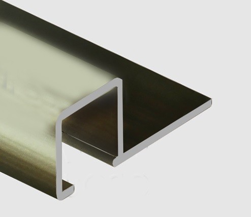 Профиль для плитки П-образный алюминий 12х12 мм PV32-17 титан блестящий 2,7 м