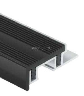 Накладка ПВХ на алюминиевую основу порога 28 мм черная 1 м Накладка ПВХ на алюминиевую основу порога 28 мм черная 1 м