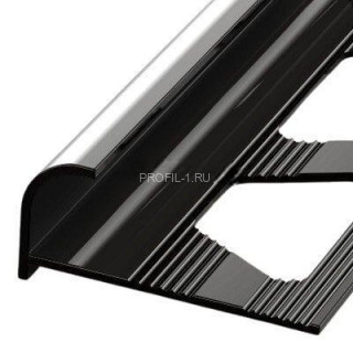Алюминиеваый С-профиль 10 мм ПО-10.5 черный глянец 2.7 м