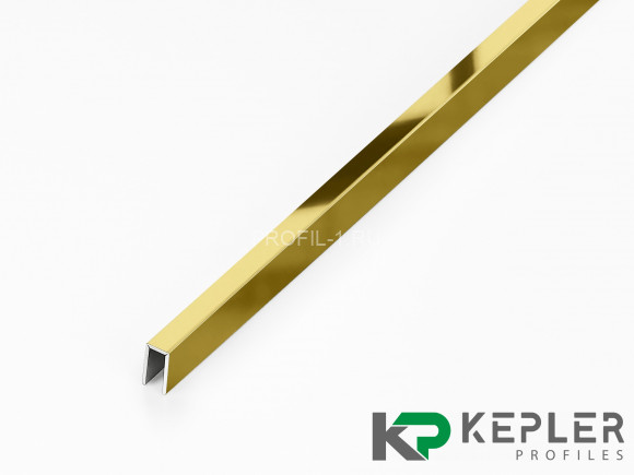 П-профиль бордюрный 10х5 мм из нержавеющей стали SS 304 FSUP05-GP S.S.304 золото полированное 2.7 м