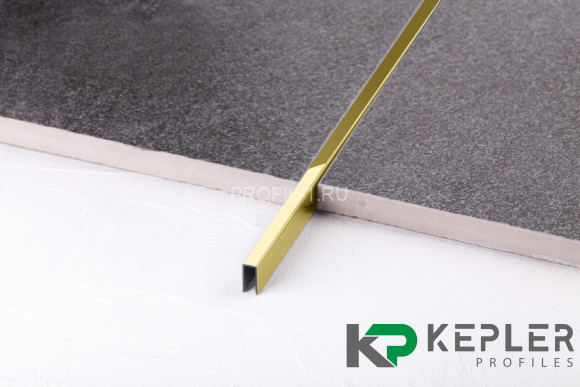 П-профиль бордюрный 10х5 мм из нержавеющей стали SS 304 FSUP05-GP S.S.304 золото полированное 2.7 м