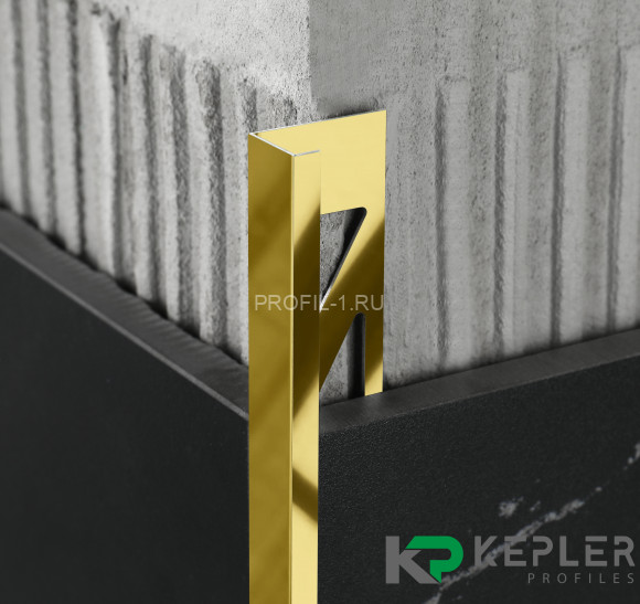 L-профиль 12х5 мм из нержавеющей стали SS 304 FSBP130-12 GP S.S.304 золото полированное 2.7 м