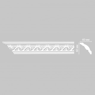 Плинтус потолочный гибкий FLEXIBLE 60х60х2400 мм Decomaster 95610 FL из полиуретана белый под покраску Плинтус потолочный гибкий FLEXIBLE 60х60х2400 мм Decomaster 95610 FL из полиуретана белый под покраску