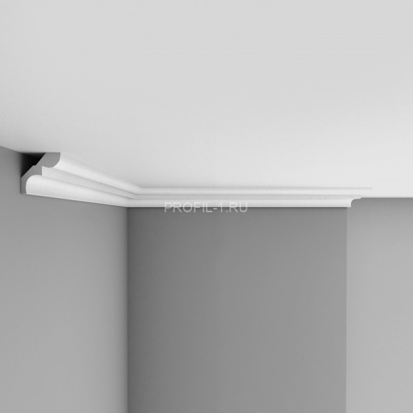 Плинтус потолочный 50х46х2400 мм Decomaster 96669 из полиуретана белый под покраску