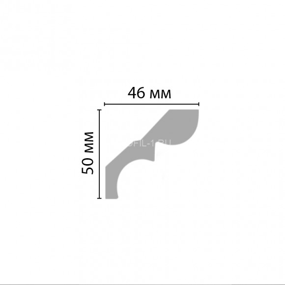 Плинтус потолочный 50х46х2400 мм Decomaster 96669 из полиуретана белый под покраску