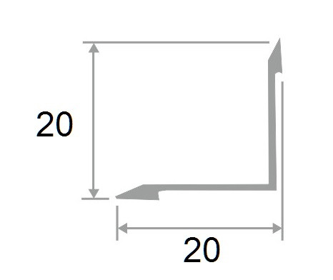 Алюминиевый уголок внутренний 21х21 ПВ21х21 шампань матовая 2,7 м Алюминиевый уголок внутренний 21х21 ПВ21х21 шампань матовая 2,7 м