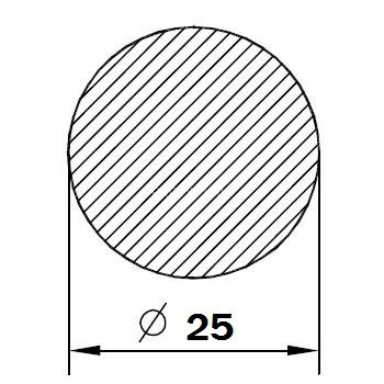 Алюминиевый пруток круглый 25 мм 3 м Алюминиевый пруток круглый 25 мм 3 м