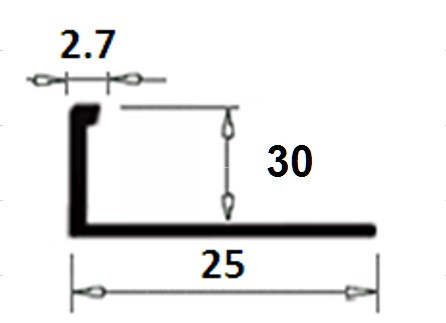 Латунный L-образный профиль TR 300 ON 30 полированный 2,7м Латунный L-образный профиль TR 300 ON 30 полированный 2,7м