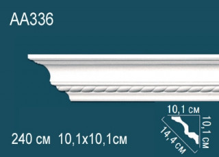 Потолочный плинтус с орнаментом Перфект AA336 полиуретан 101х144х101 мм 240 см