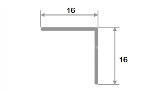 Алюминиевый уголок 16х16 мм ПН-16х16 серебро матовое 2,7 м Алюминиевый уголок 16х16 мм ПН-16х16 серебро матовое 2,7 м