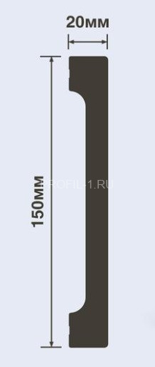 Напольный плинтус HiWood B150V1 белый 150х20 мм 200 см