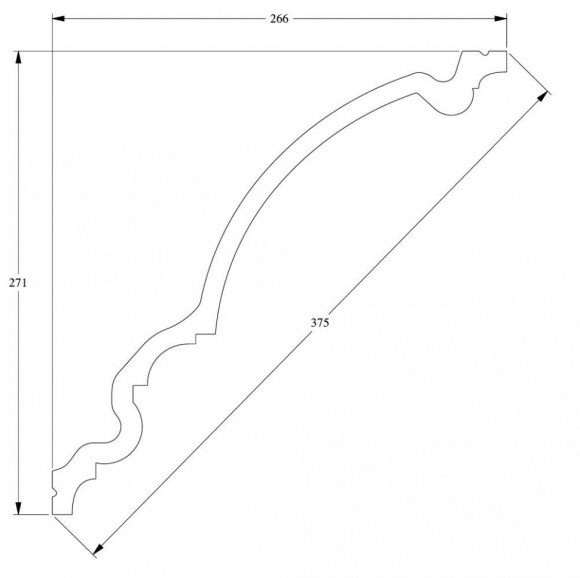 Потолочный плинтус Orac Decor Purotouch C336 белый полиуретан 271х266 мм 2м