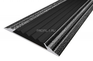 Алюминиевый порог 46 мм с резиновой вставкой одноуровневый АП-46-Антик серебро-черный 3,0 м Алюминиевый порог 46 мм с резиновой вставкой одноуровневый АП-46-Антик серебро-черный 3,0 м