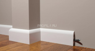 Напольный плинтус Decor-Dizayn DD41 полистирол белый, под покраску 99х21х2000 мм