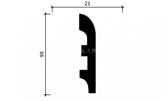Напольный плинтус Decor-Dizayn DD41 полистирол белый, под покраску 99х21х2000 мм