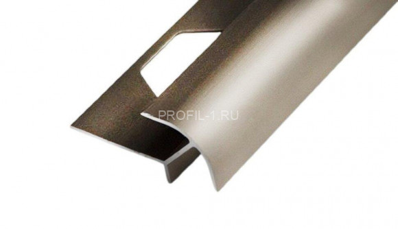 Алюминиевый профиль для наружних углов закладной 10х10 мм ПО-10х10 бронза светлая глянец 2.7 м Алюминиевый профиль для наружних углов закладной 10х10 мм ПО-10х10 бронза светлая глянец 2.7 м